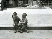 Untitled, New York (two boys sitting on sidewalk)
